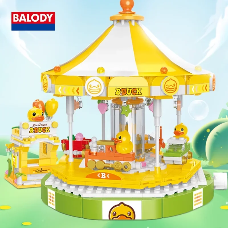 

BALODY Kawaii Ferris Wheel Carousel Series Building Blocks 3D Cartoon High Quality Candy Matching Tabletop Toys Kid Holiday Gift