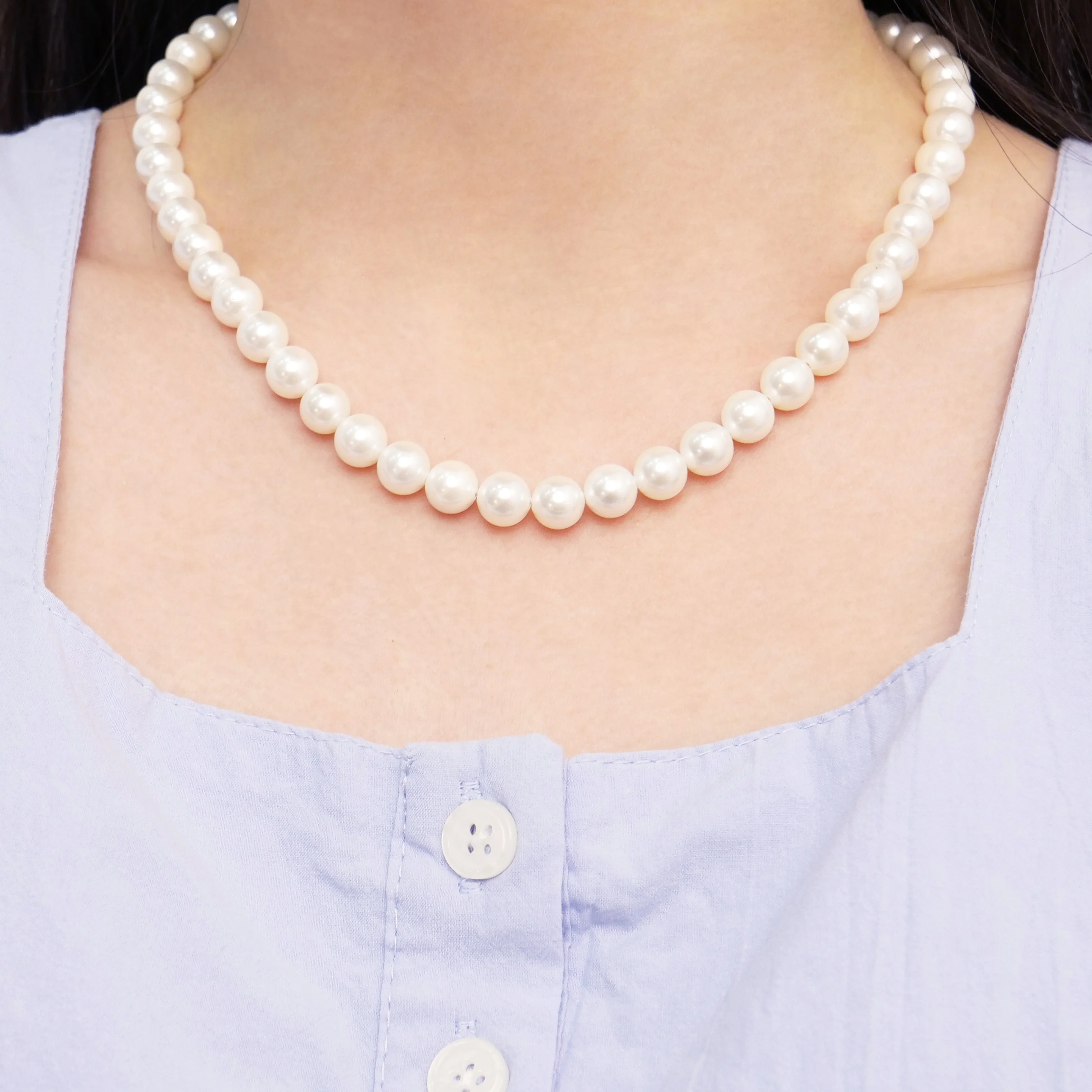 White high-grade freshwater pearl necklace temperament light luxury luxury ladies luxury dinner