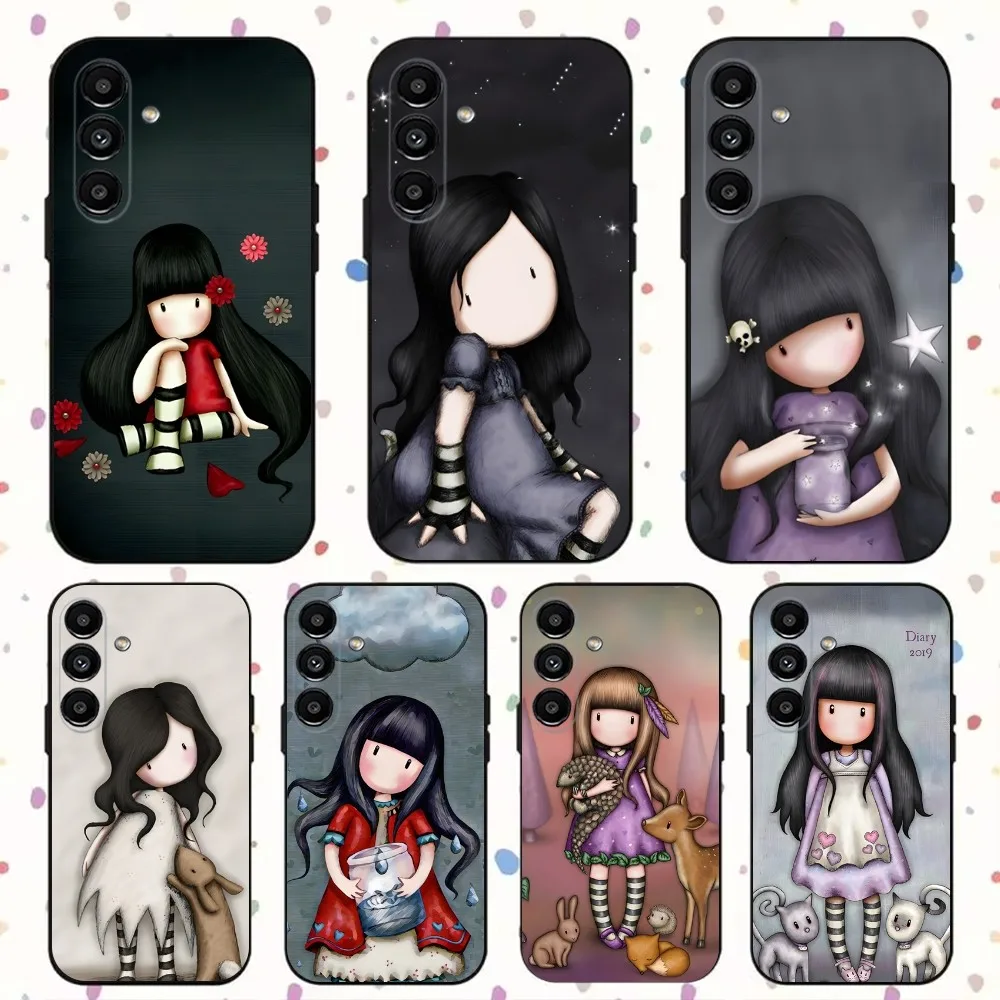 S-Santoro G-Gorjuss Art Phone Case For Samsung S24,S21,S22,S23,S30,Ultra,S20,Plus,Fe,Lite,Note,10,9,5G Black Soft Cover