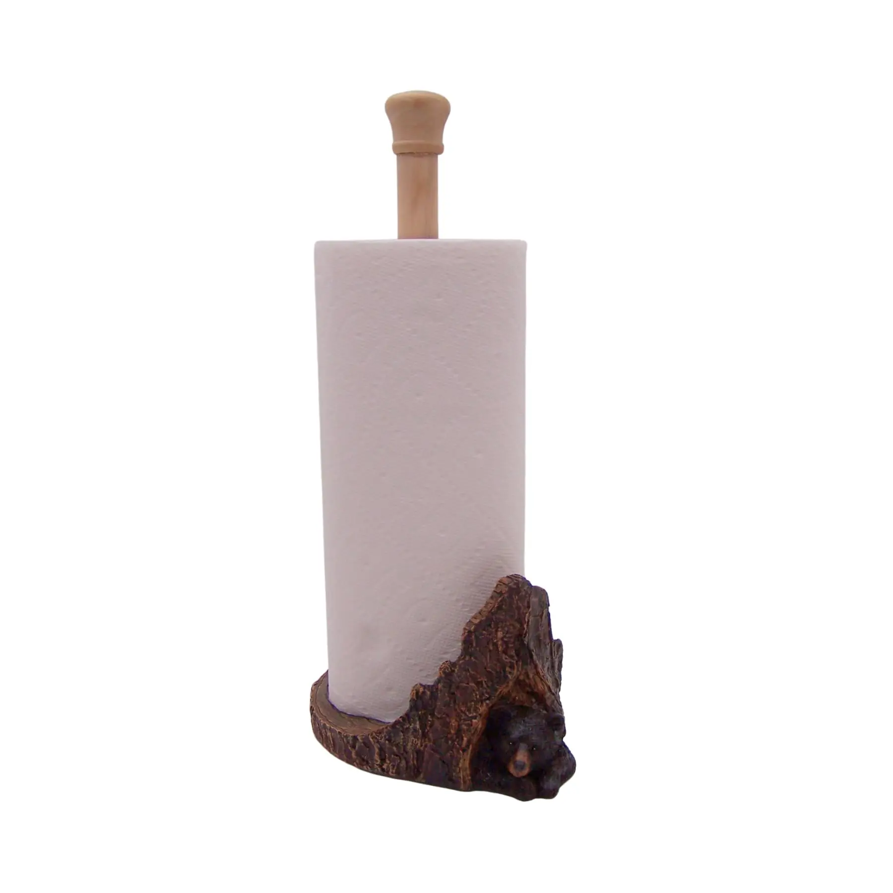 

Rustic Bear Tree Resin Paper Towel Holder For Lodge Cabin Kitchen Decor