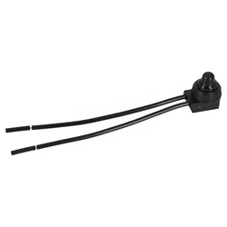 12V KP107 Latching Push Button On-Off Switch With Leads Waterproof Wire Black Red Self-locking 250v For Outdoor Lighting