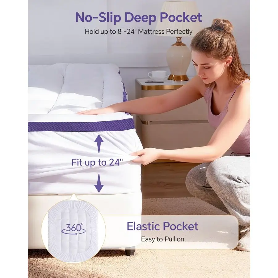 طبقة 4 بوصة مرتبة إسفنجية الذاكرة توبر كوين 2 بوصة جل رغوة الذاكرة و 2 بوصة وسادة مرتبة علوية، 7 منطقة قفص البيض ماتري