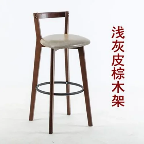 كرسي بار، خشب نورديك صلب، مقعد بار إبداعي بسيط وحديث، شرفة على الطراز الصيني الجديد، كرسي مرتفع بمسند ظهر فاخر خفيف للمنزل #6