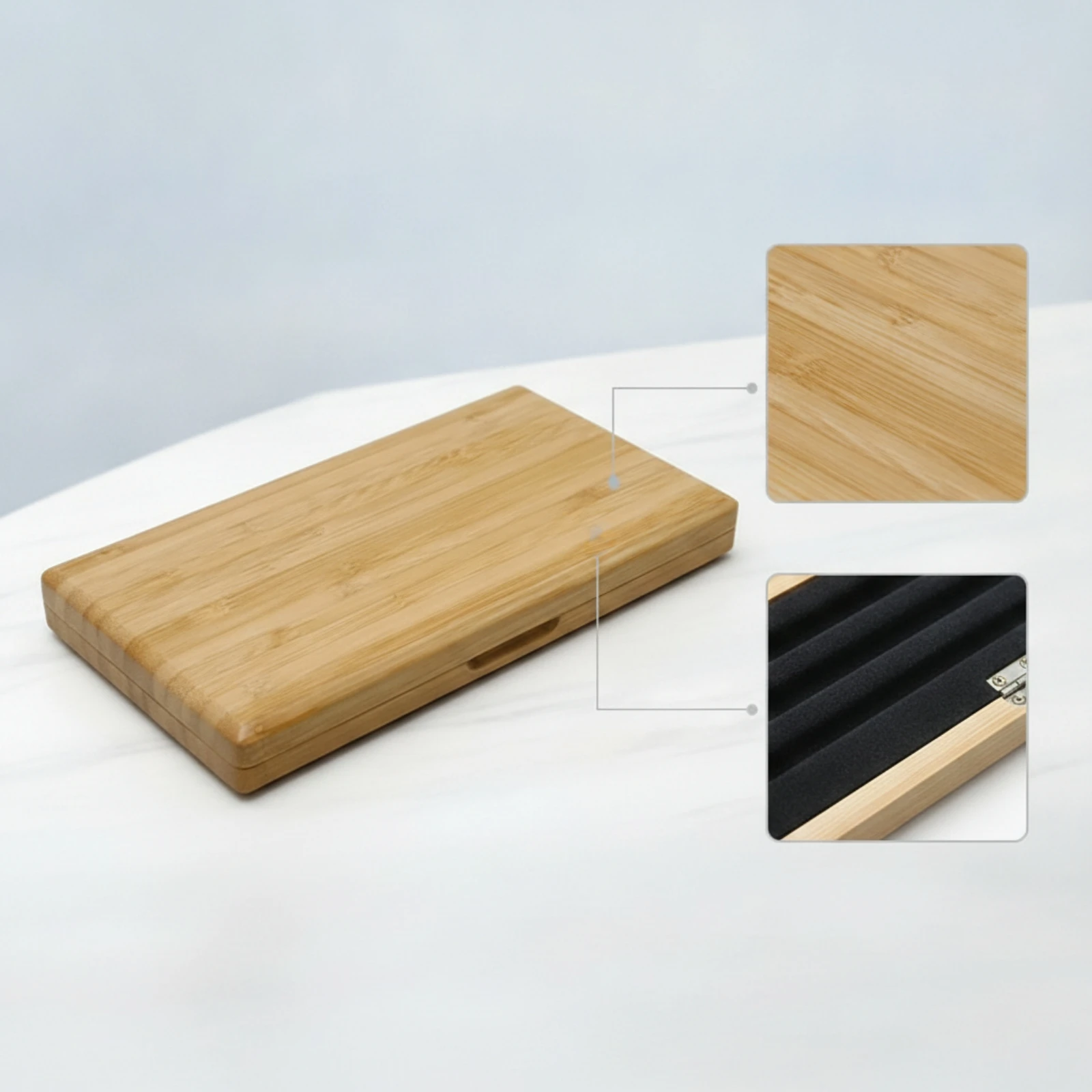 Oboe Mouthpiece Case Hinged Wooden Mouthpiece Case Low-Profile Rectangular for Oboists, Rehearsals