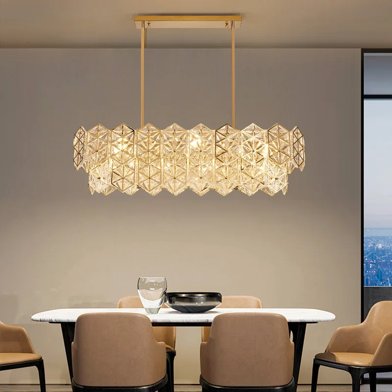 Postmoderne luxe glazen kroonluchter voor slaapkamer eetkamer moderne woonkamer koperen hanglamp