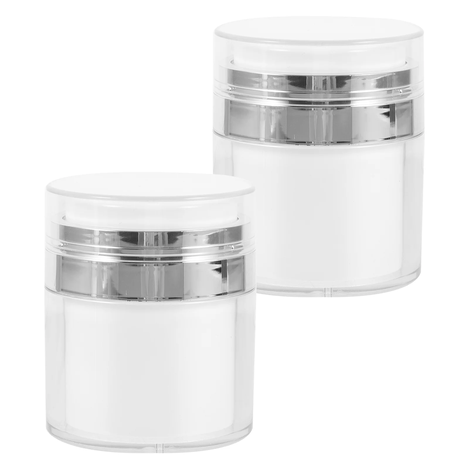 2 Pcs Cream Travel Bottle Press Jar Bottles Terrarium Empty Airless Pump Pp Containers for