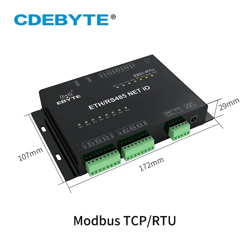 Ethernet RS485 12 Way Network IO Controller Modbus TCP RTU Analog Digital Input Relay Output Master Slaver Socket Connection