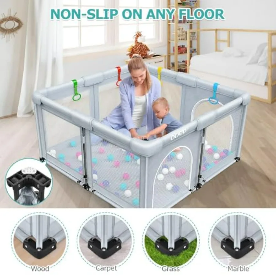 Box per bambini OCATO: Box pieghevole per neonati e bambini piccoli Penna da gioco grande Box portatile Recinzione Area di sicurezza per interni ed esterni T