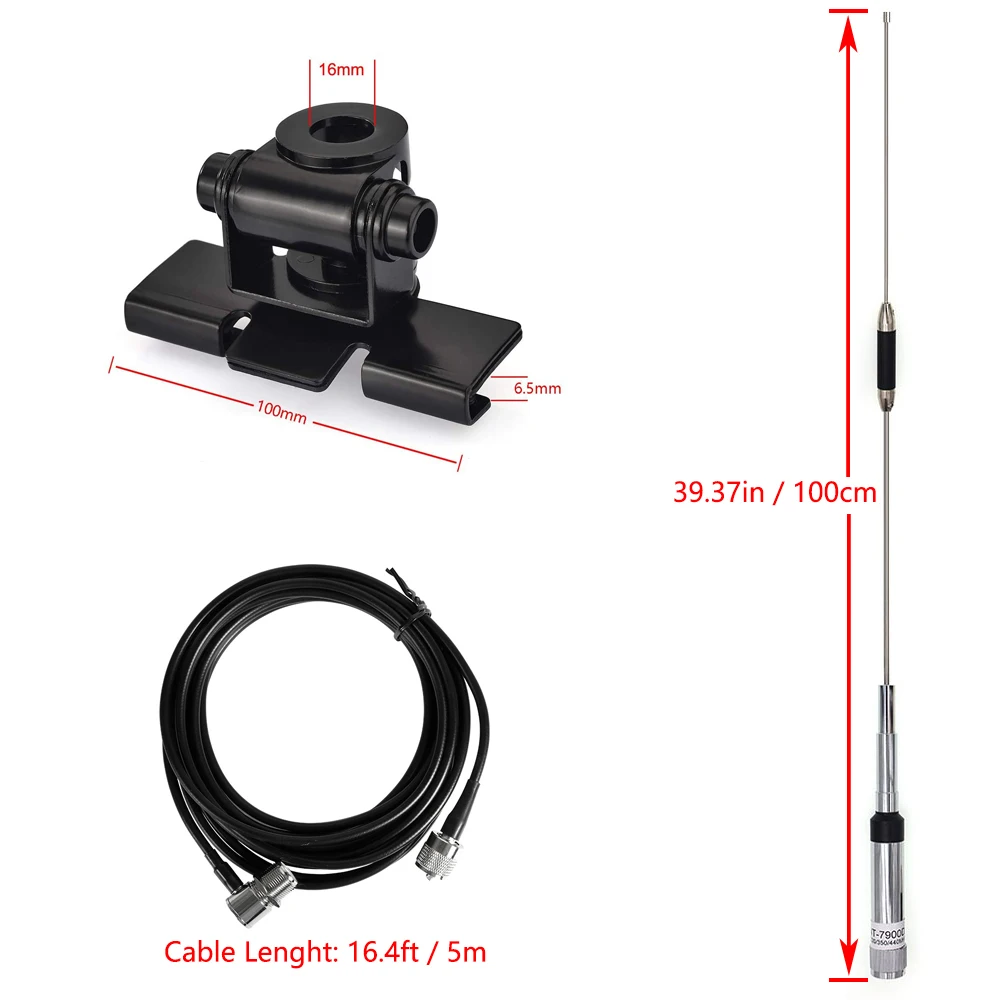 Imagem -05 - Antena Quad Band para Qyt Kt-7900d Kt8900d Kt9900 Walkie Talkie Rádio Móvel 144 Mhz 220 Mhz 350 Mhz 440mhz Ant7900d