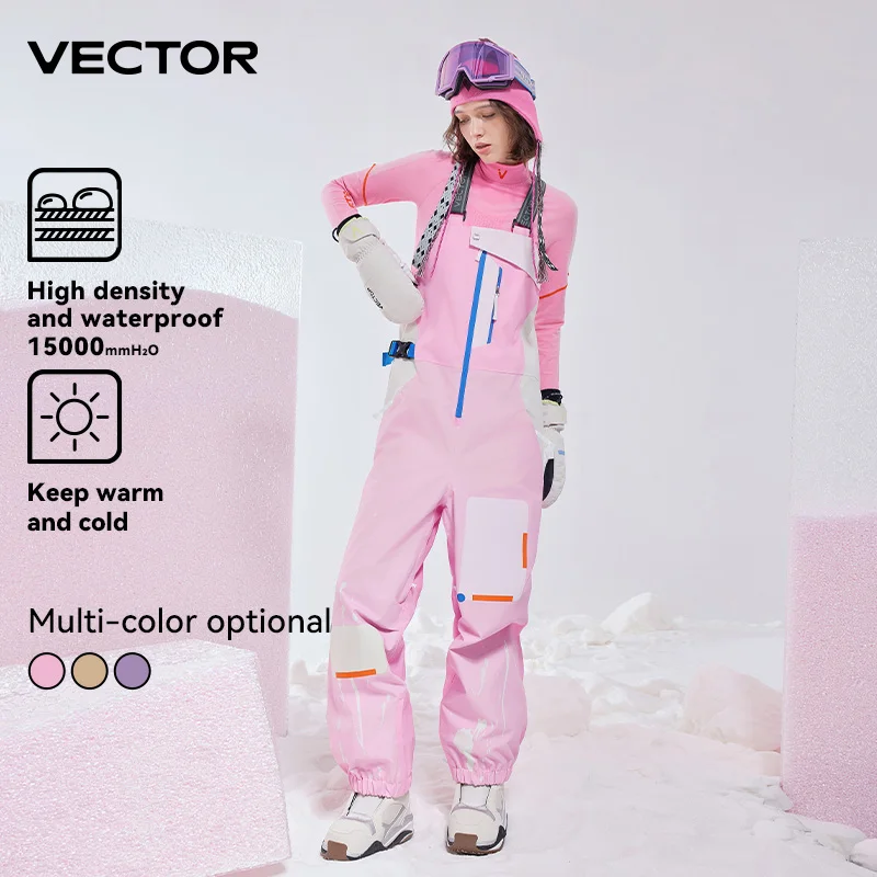 VECTOR Men and Women 3L Ski Pants Windproof and Waterproof Solona Fabric Outdoor Skiing Other Autumn Winter Outdoor Activitie