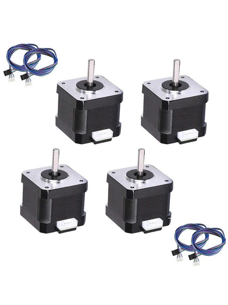 4PCS NEMA17 Stepper Motor for CNC XYZ 3D Printer, Laser Engraving Machine, Lettering Machine, Mechanical Arm, Robot, etc.