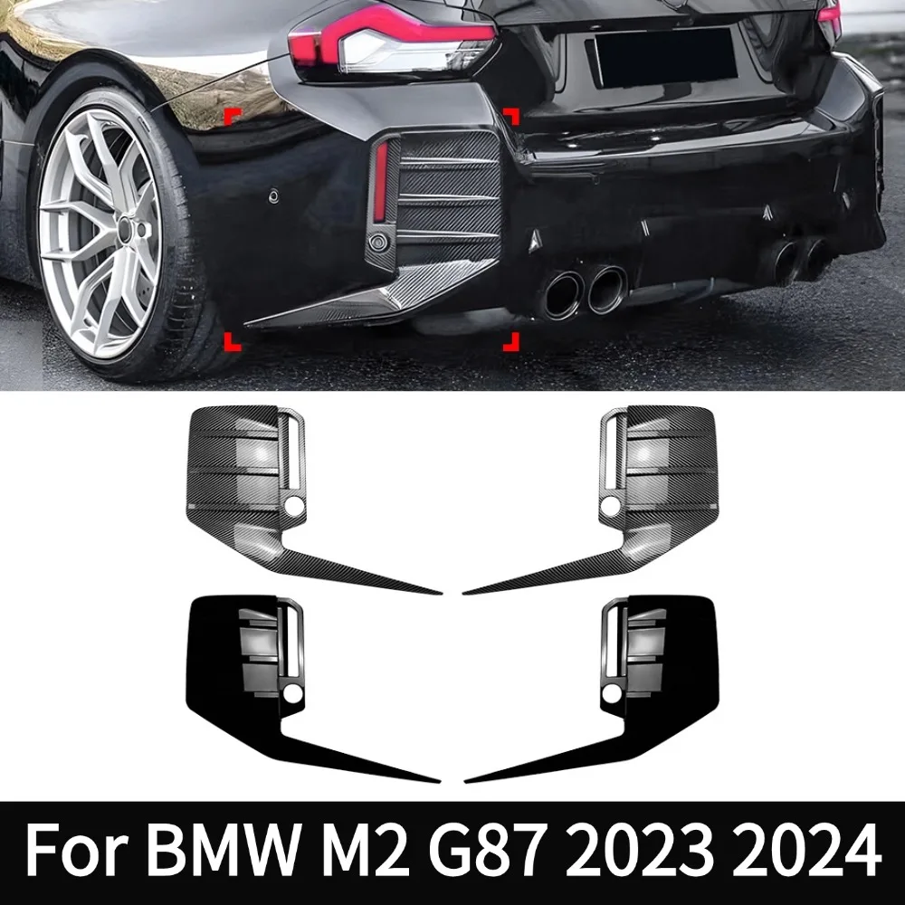 For Enhanced Vehicle AestheticsBMW M2 G87 2023 2024+MP Style ABS Gloss Black Rear Foglight Frame Side Bumper Wind Knife Trim Co