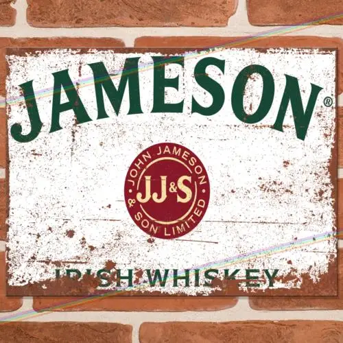 JAMESON-letreros de Metal para hombre, cueva, Bar, whisky, cobertizo, pared, garaje, cartel de estaño