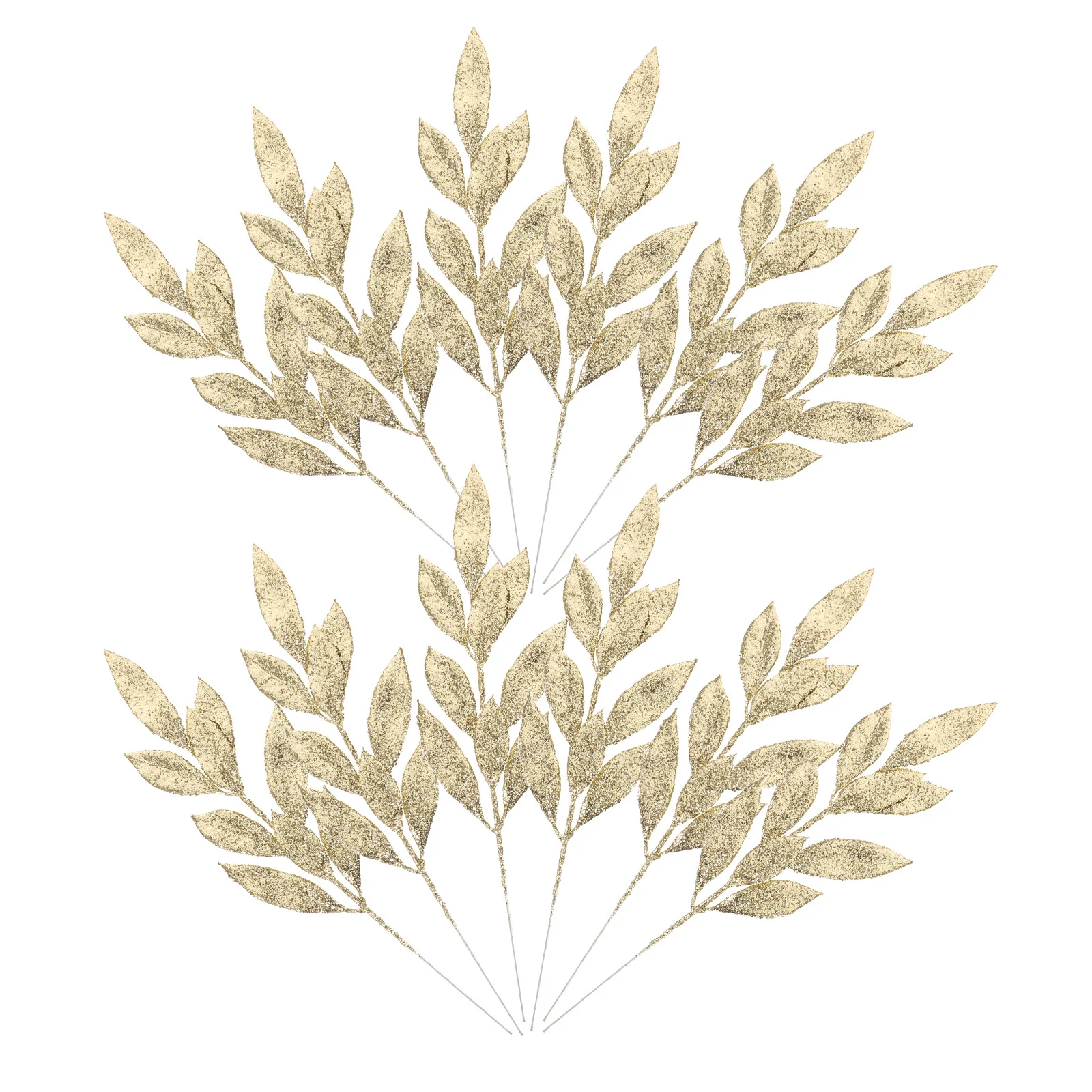 

12Pcs Artificial Glitter Picks: Glittered Faux Leaves for Christmas Decorations, Wedding Events and Yearround Decorative
