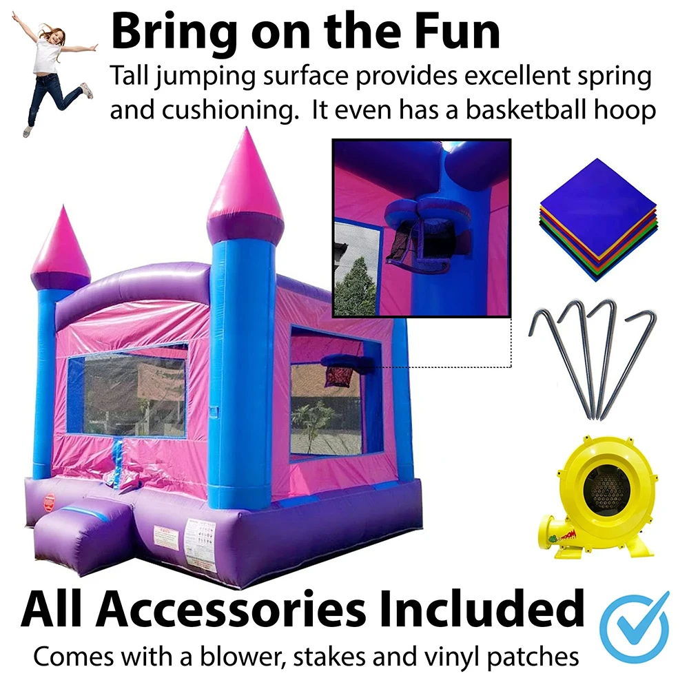 13x13Ft เกรดพาณิชย์พอง Bouncy ปราสาท Moonwalk กระโดดบ้าน Bouncer Inflatable สำหรับเด็กและผู้ใหญ่กลางแจ้ง