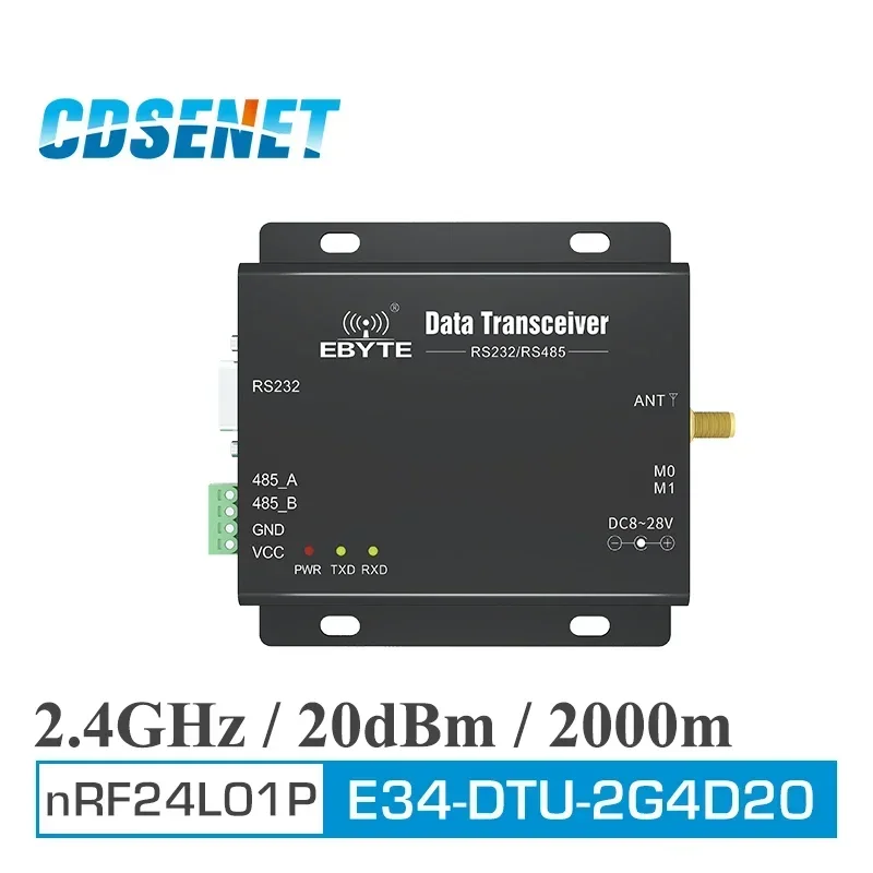 2,4 GHz RS485 RS232 Konverter Wireless Transceiver Modul CDSENET E34-DTU-2G4D20 2,4 GHz GPRS DTU HF Sender Empfänger