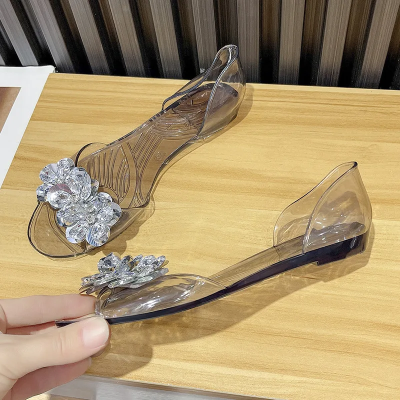 Women Shoes Summer Sandals for Wearing Outside Glitter Jelly Shoes Luxury Sandals Women Designers The New Flat 2024 High Quality