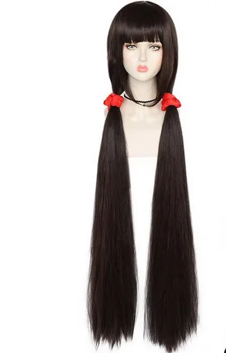 Harukawa Maki Cosplay Wig Game Danganronpa V3 Costume Black Long Straight Play Wigs Halloween Costumes Hair With Hairband