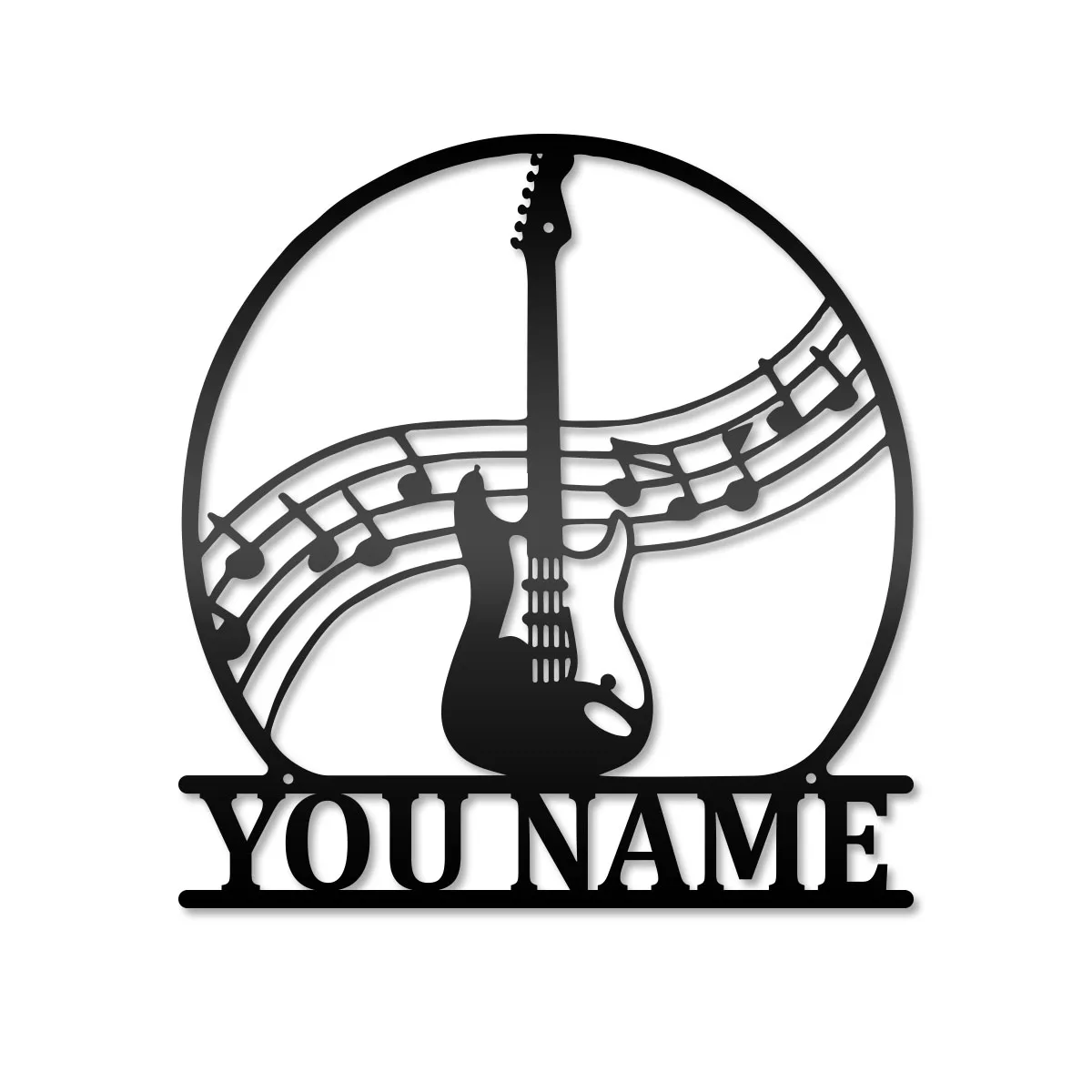 1pc Cartoon music or piano Custom Name Metal Wall Signs Tin Wall Plaque Decor Living Room Bedroom Removable
