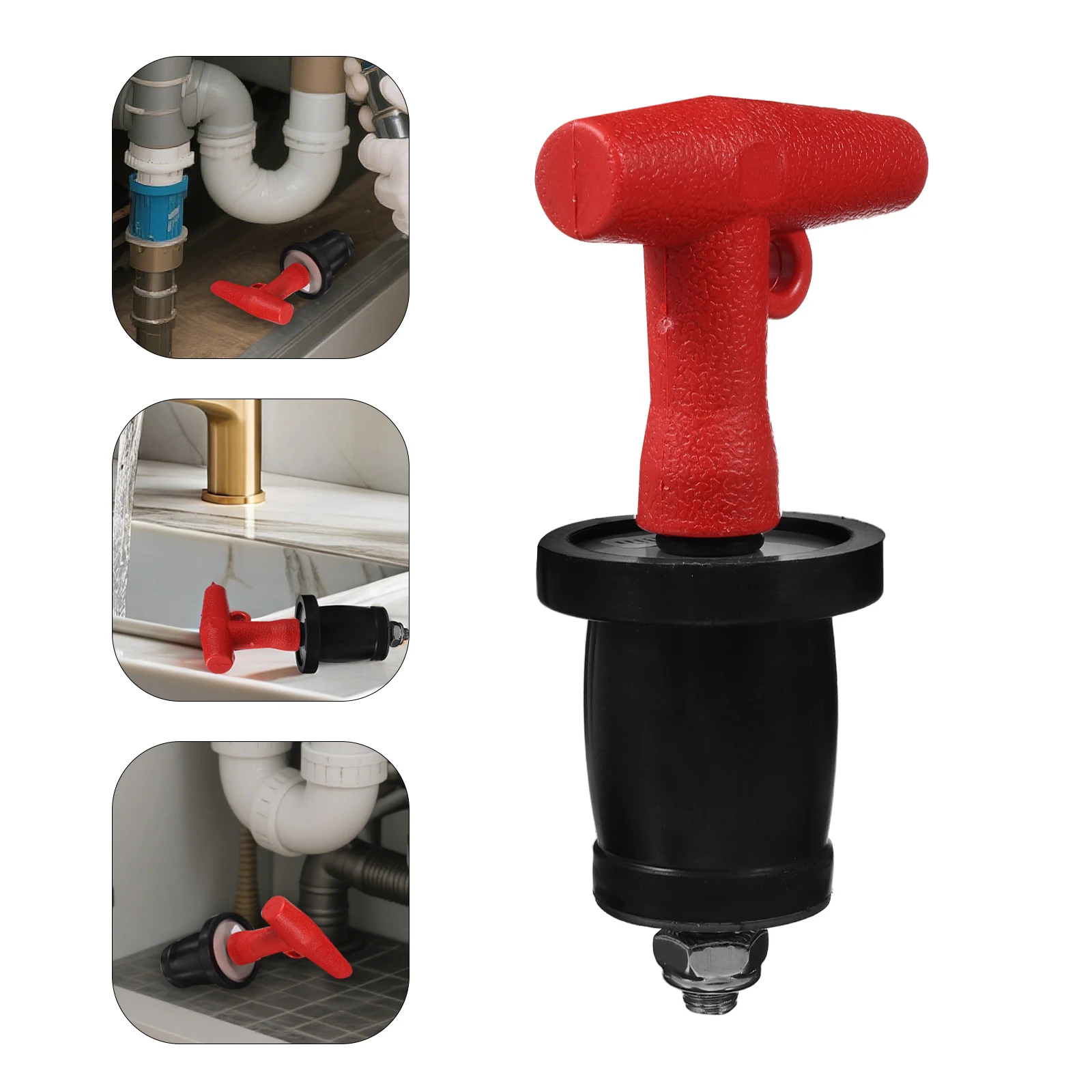 

Boat Drain Plugs Durable Rubber Seal T Handle Leak Proof Yacht Fitting Deck Self Draining System Marine