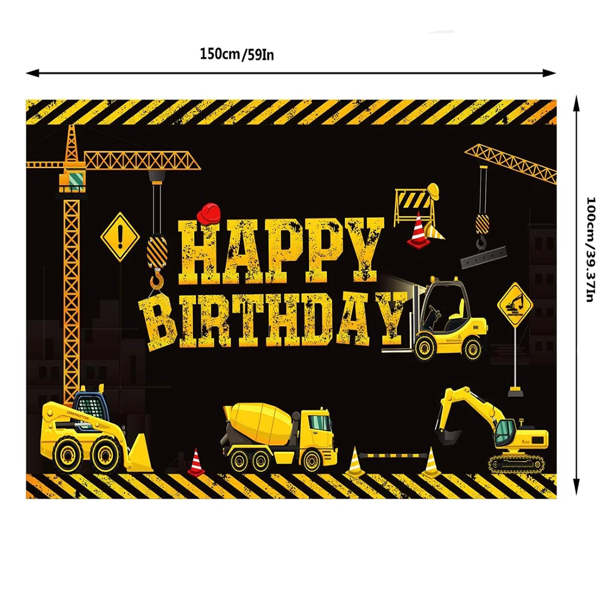 Architectural theme birthday decoration dump truck background excavator crane props perfect for boy\'s birthday