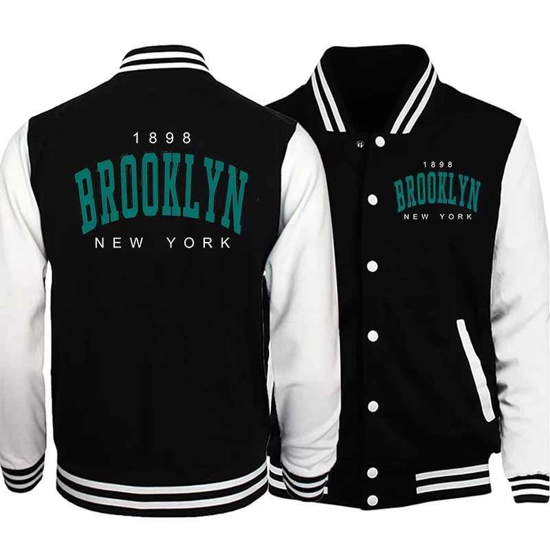 Los Angeles, California Brooklyn USA City Retro Letter Mens Women Clothes Fashion Baseball Outdoor Biker Travel Coat Jacket