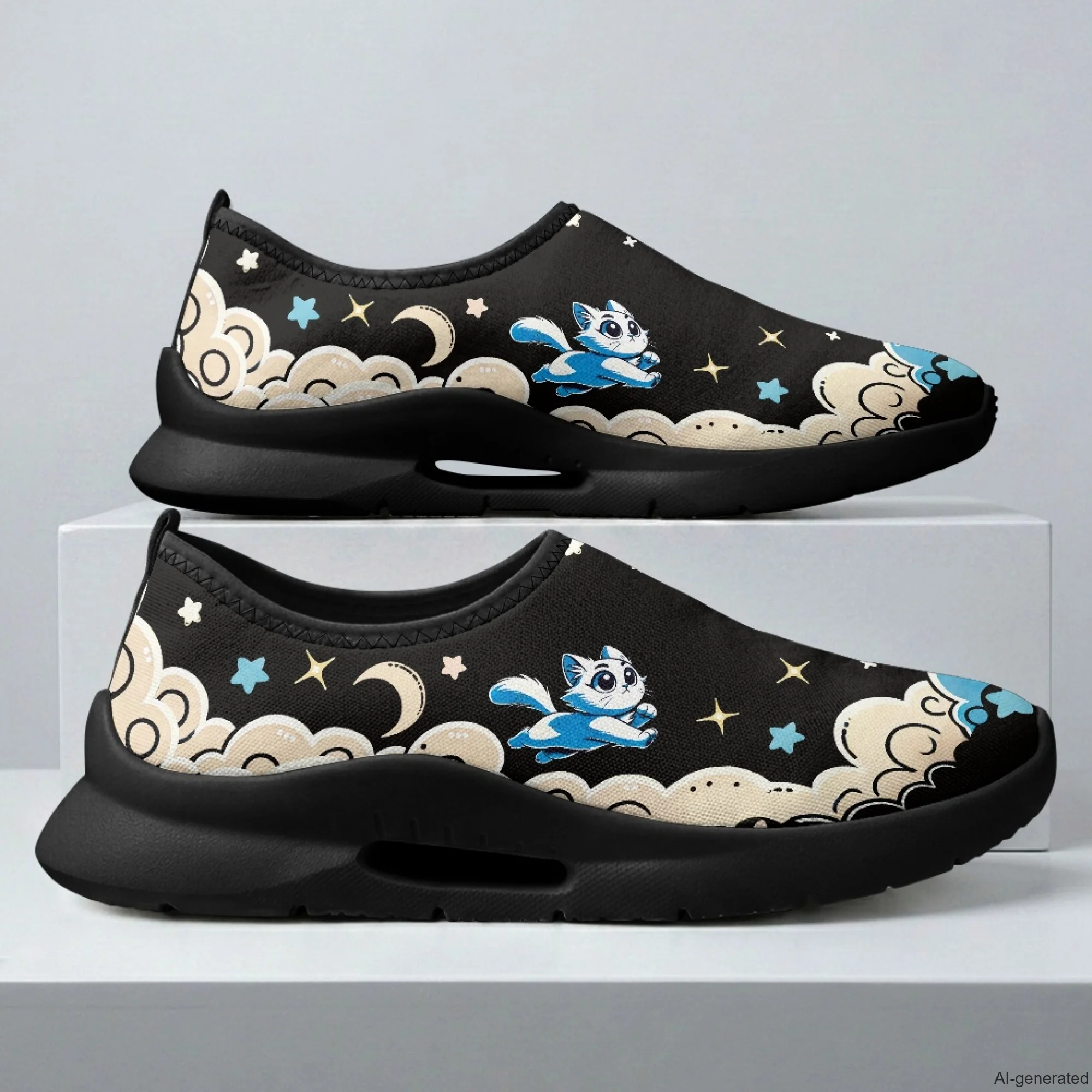 XIXIRIMIDO Mens Casual Shoes Slip On Walking Sneakers Women Gym Workout Shoes Dog Print Breathable Mesh Shoes 35-48