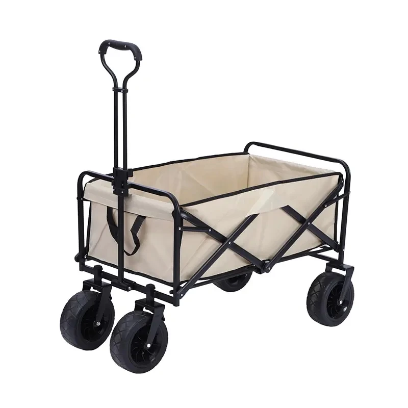 

Portable Aluminium Four-wheel Outdoor Wagon Trolley Customizable Foldable Beach Utility Camping Garden Hand Cart Storage Tools
