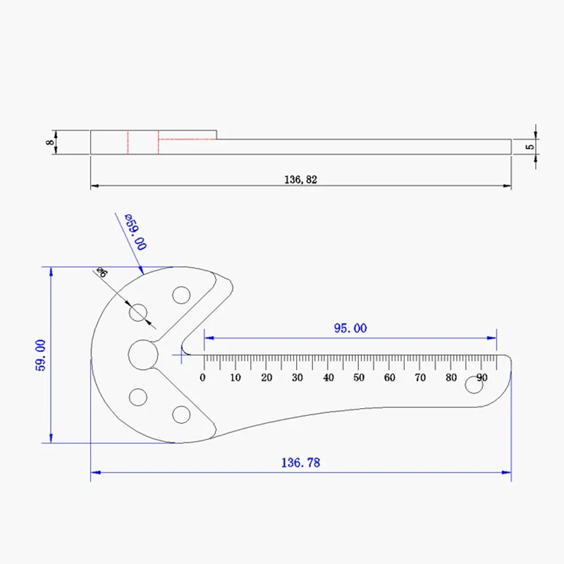 Aluminum Alloy Center Scribe - Center Finder Woodworking Square - 45/90 Degree Right Angle Line Gauge, Precision Carpenter Ruler