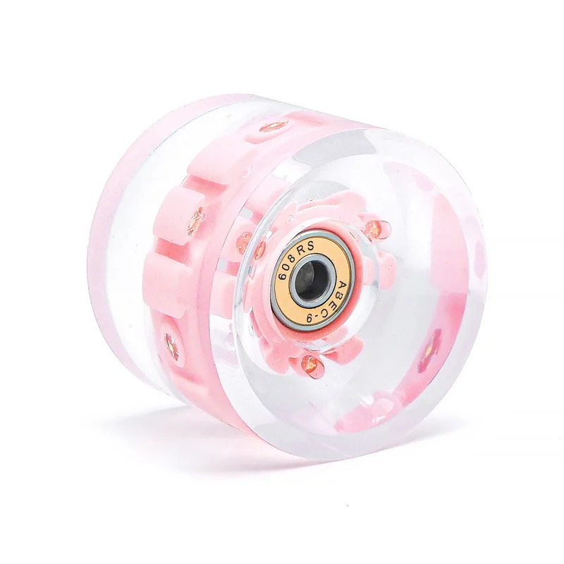 Roda transparente para skate Longboard, alta elástica, amortecedor, Double Rocker Board, 6 cores, Flash Wheel, Land Prancha de Surf