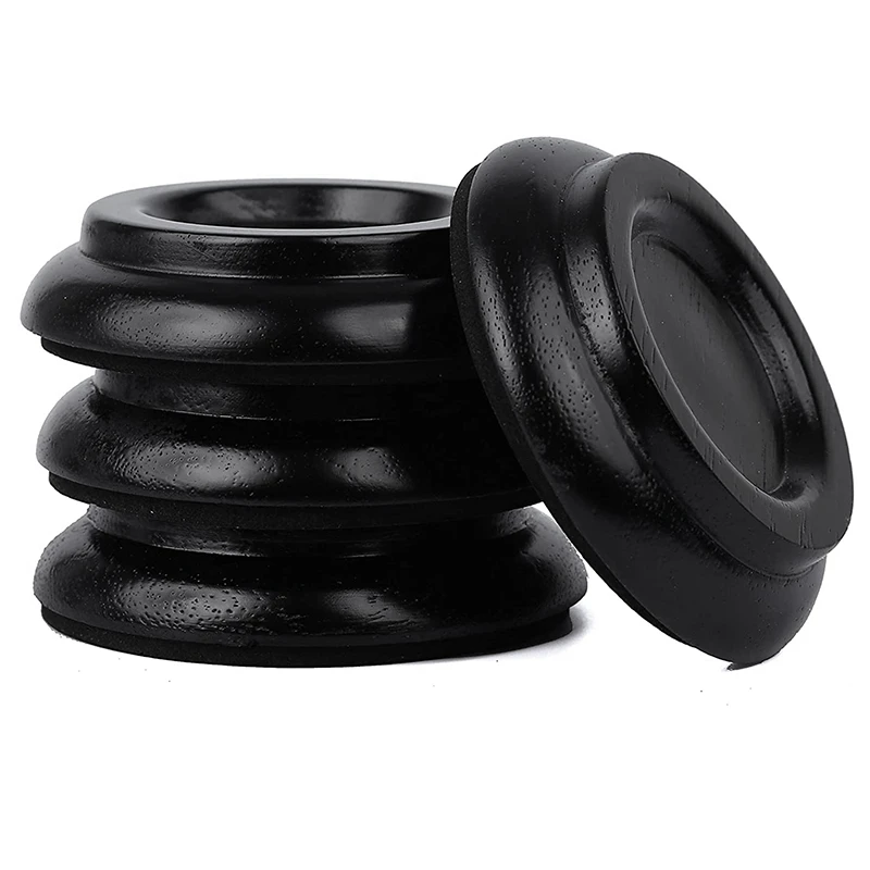 Piano Caster Cups Piano Wheels Upright Piano Leg Foot Pads Protectors Wood Set of 4, Black