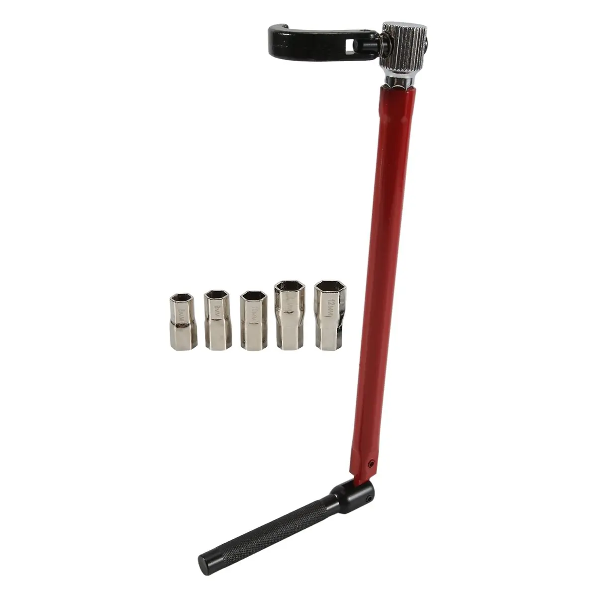 Power Tool Sets Faucet Wrench Carbon Steel Plumber Socket Wrench with 5 Sockets and 1 Chuck Tap Back Nut Wrench Kitchen Sink Key
