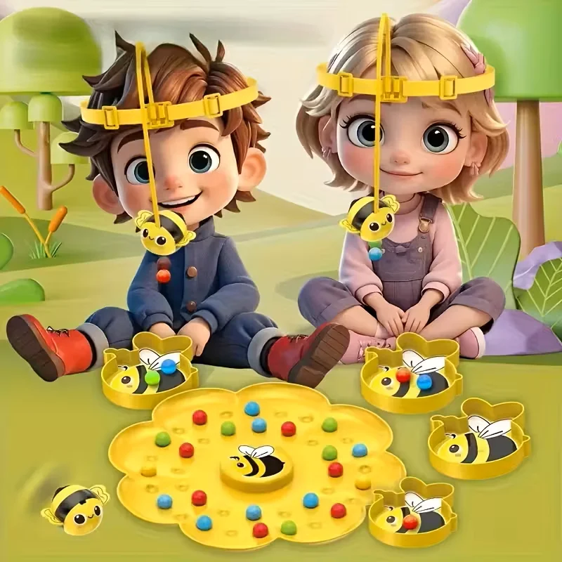 Magnetic Bee and Candy Bean Picking Toy - Parent Child Interactive Learning Game, Including Bees, Ladybugs, and Colorful Beads