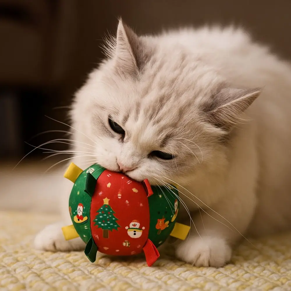 لدغة مقاومة الكلب صار الكرة الكرتون ثلج جرو مضغ سانتا كلوز بنيت في جرس الكلاب التفاعلية لعب للقطط والكلاب