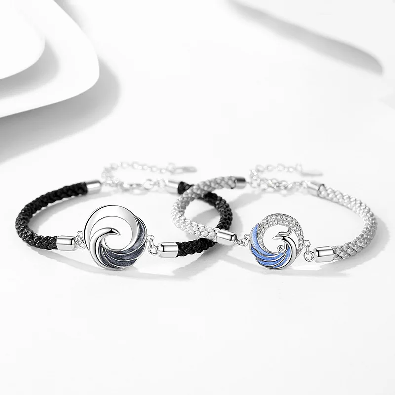 S925 Phoenix Lovers bracelet pure silver pair of woven bracelet gift