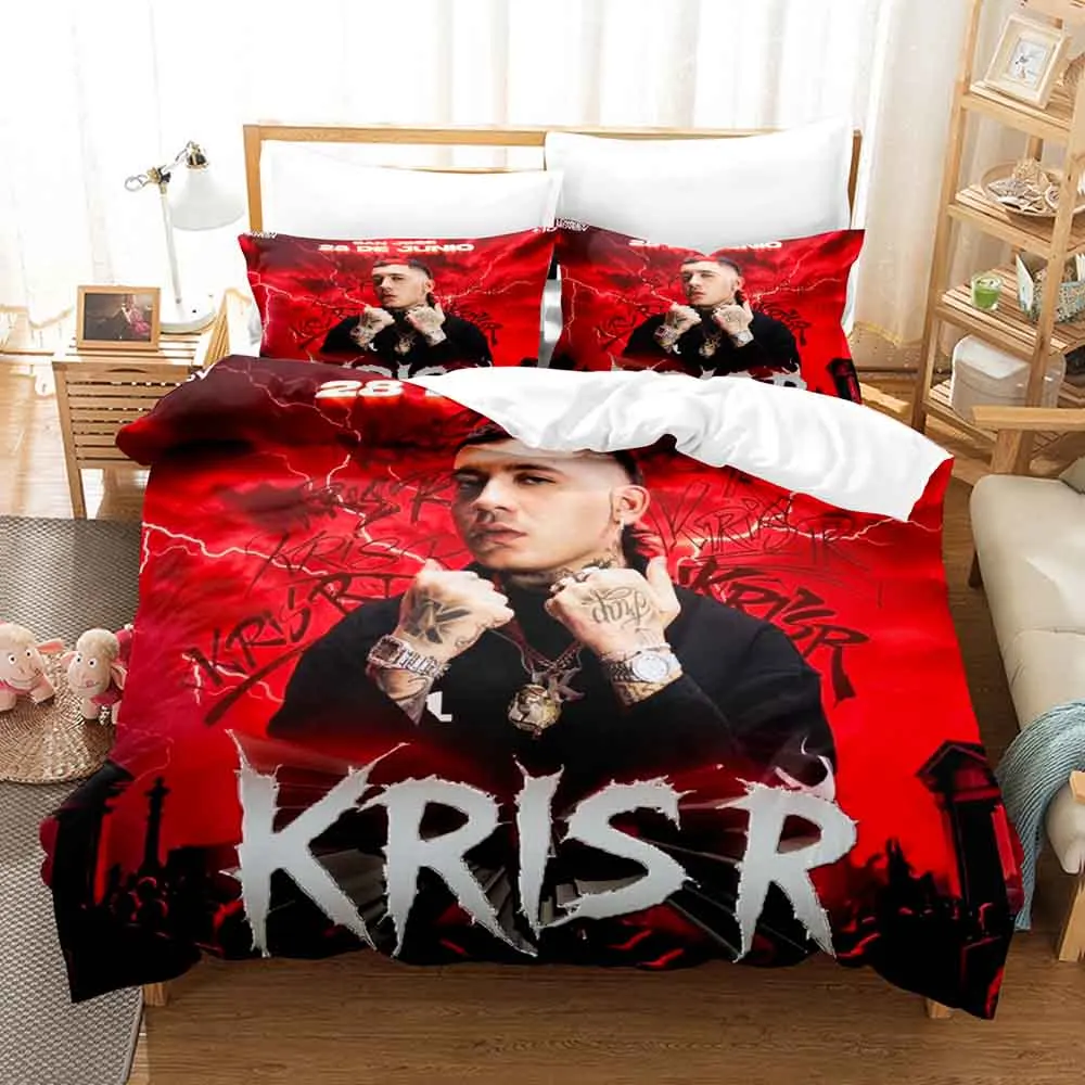 Kris R Portrait Art 3D Printed Bedding Set Duvet Cover + 2 Pillowcases Bed Linen Multi Sizes Fan Exclusive Bedroom Decor Present