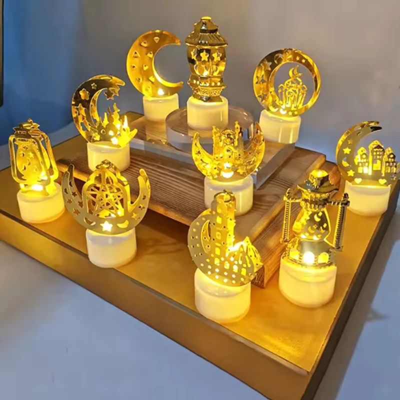 LED Moon Star Castle Lights Eid Mubarak Electronic candle light Islam Muslim Festival Party Eid al-Fitr home Ramadan Decoration