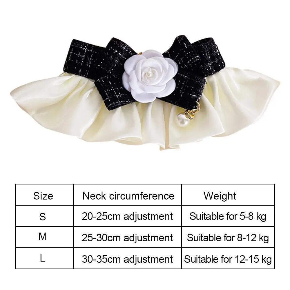 Lace Bowknot Pearl Collar Cat Dog Neckerchief Pet Cats Kitten Dog Puppy String Bib Necklace Necktie Neck Strap Scarf Accessories