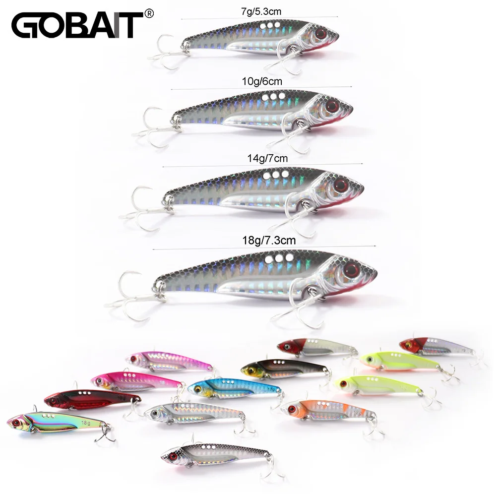 VIB Fishing Lure 7-18g Artificial Bait Blade Metal Sinking Spinner Treble Hook Vibration Swimbait Pesca Bass Pike Perch Tackle