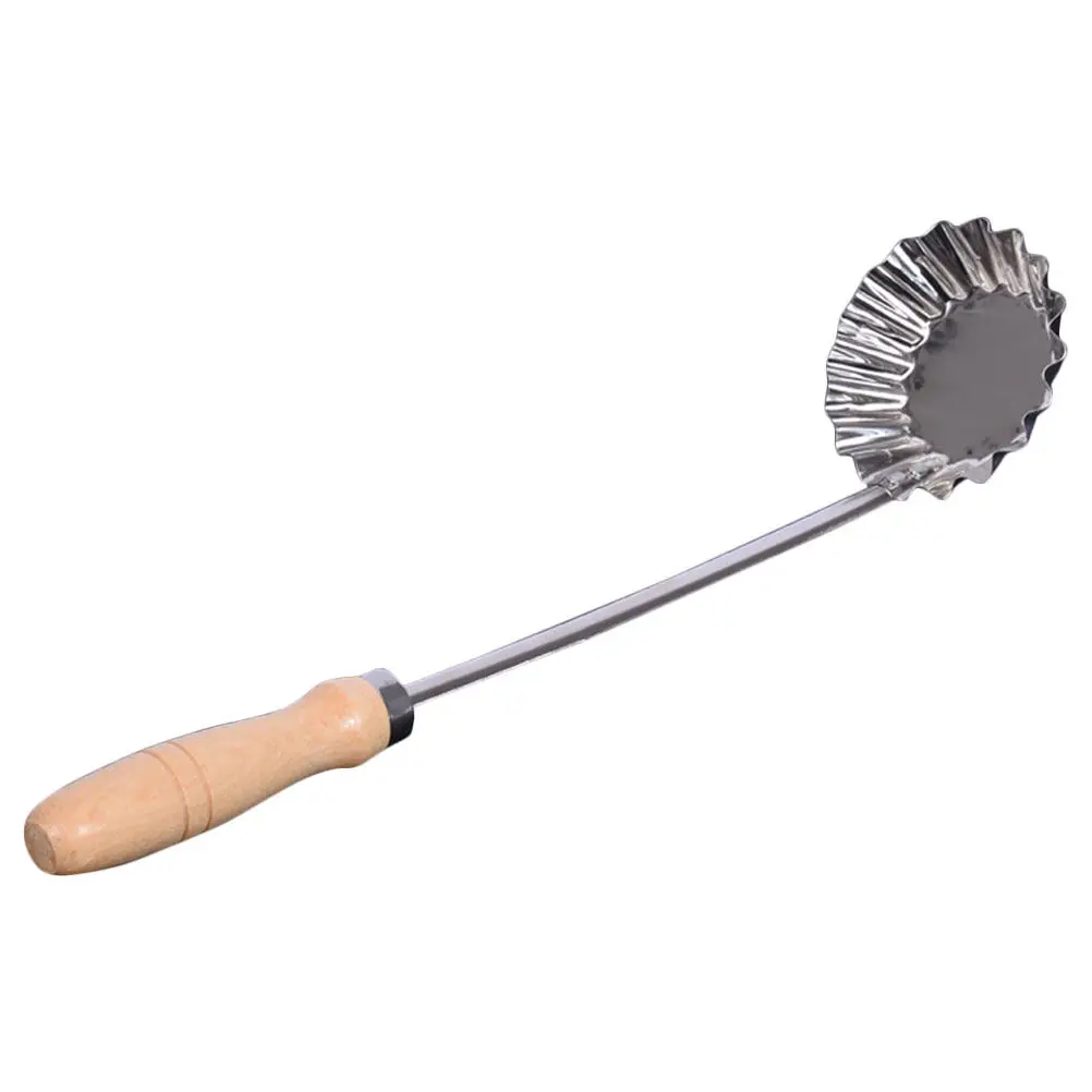 

Frying Spoon Wooden Handle Stainless Steel Non-Stick Kitchen Tool For Fried Snack Food Cooking Utensil Frying Mold With