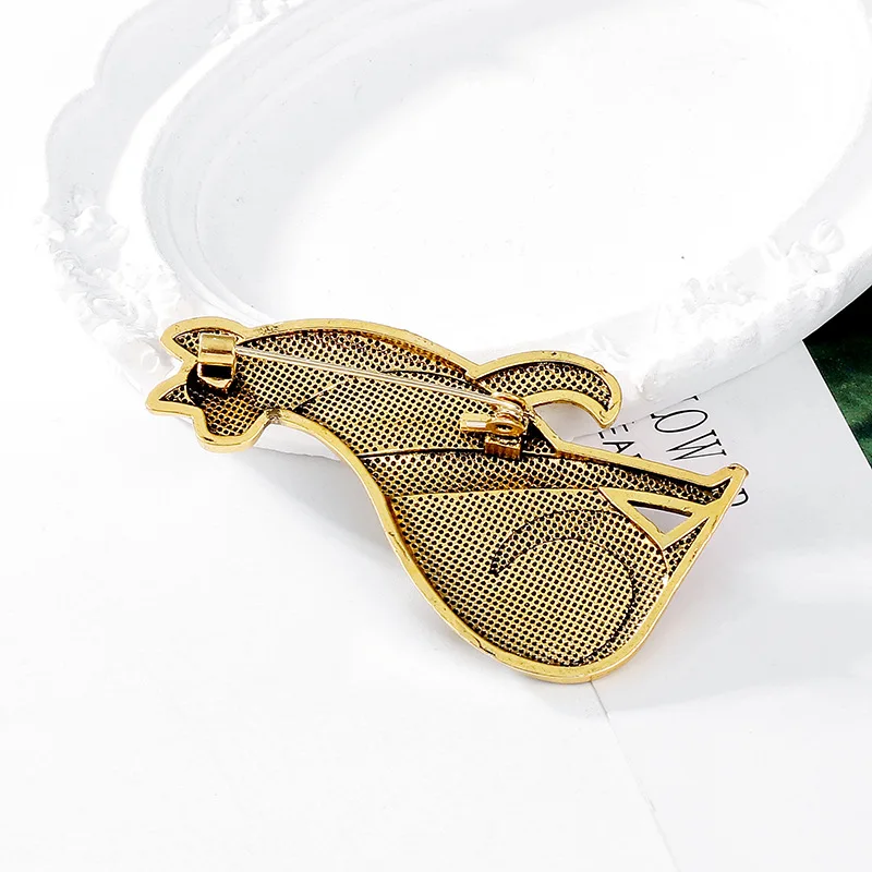 Vintage broszki z kotem dla kobiet unisex 2-kolorowy metalowy styl narodowy tygrys kot zwierzęta domowe impreza na co dzień broszka przypinka biżuteria prezent — zdjęcie 6