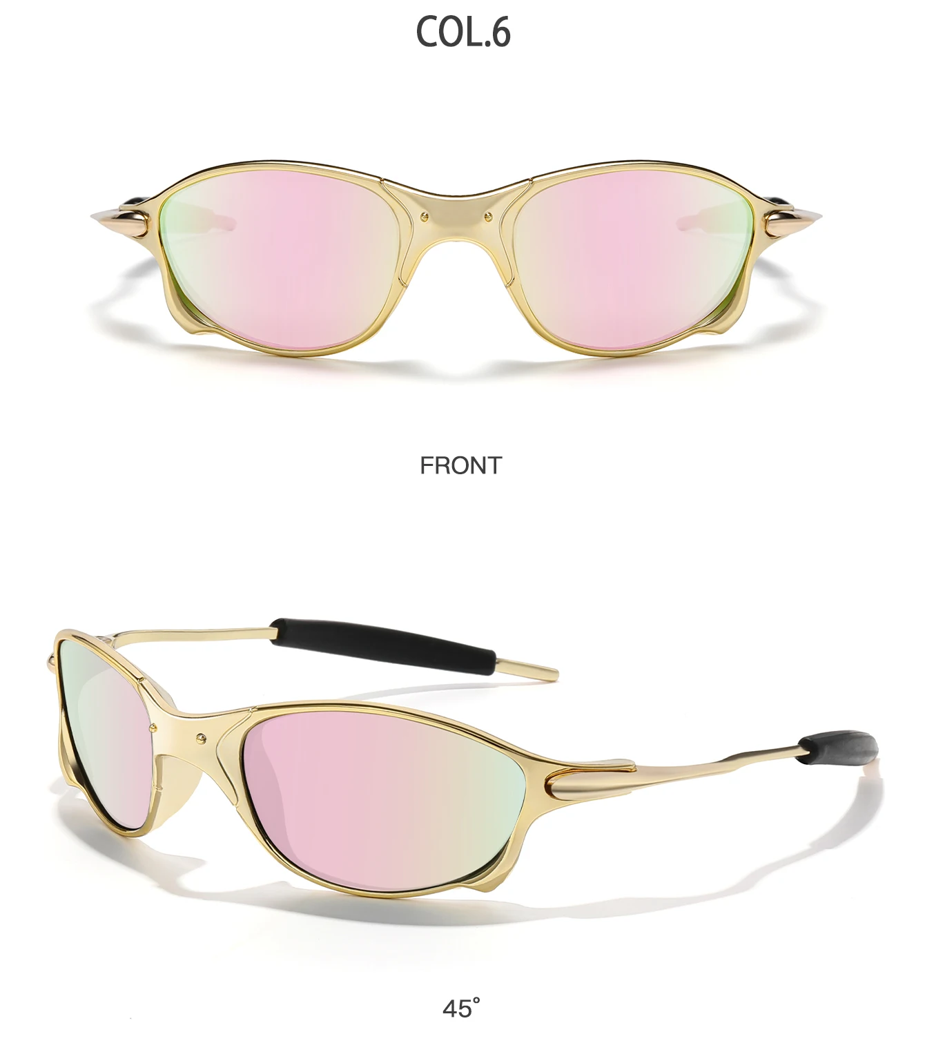 Polarisierte Sonnenbrille für Männer und Frauen, Metallrahmen-Brille mit UV-Schutz für Outdoor-Sportarten, Radfahren, Laufen, Wandern, Fahren – Detail 8