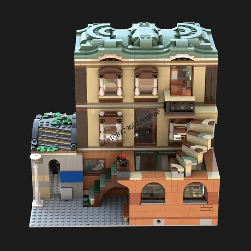 Новинка, 2760 шт., хит продаж, вид на улицу, Moc Boutique, модель гостевого домика, пазлы на заказ, креативные идеи «сделай сам», детские игрушки, подарок на день рождения