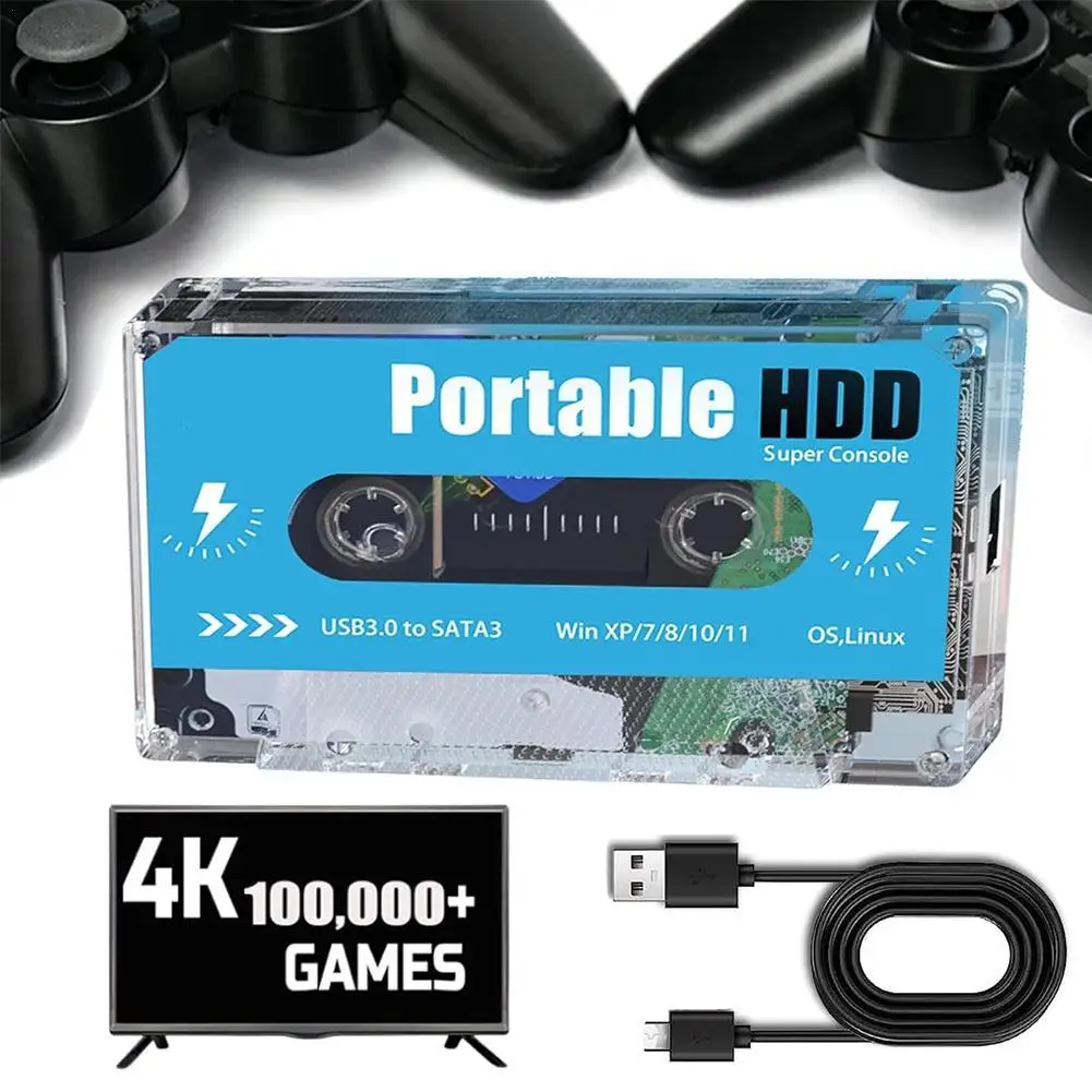 Super Console 500G Gaming HDD 100000 Video Games 70 Emulators For DC/MAME/SS/NAOMI/PS2/PS1 Plug And Play Batocera