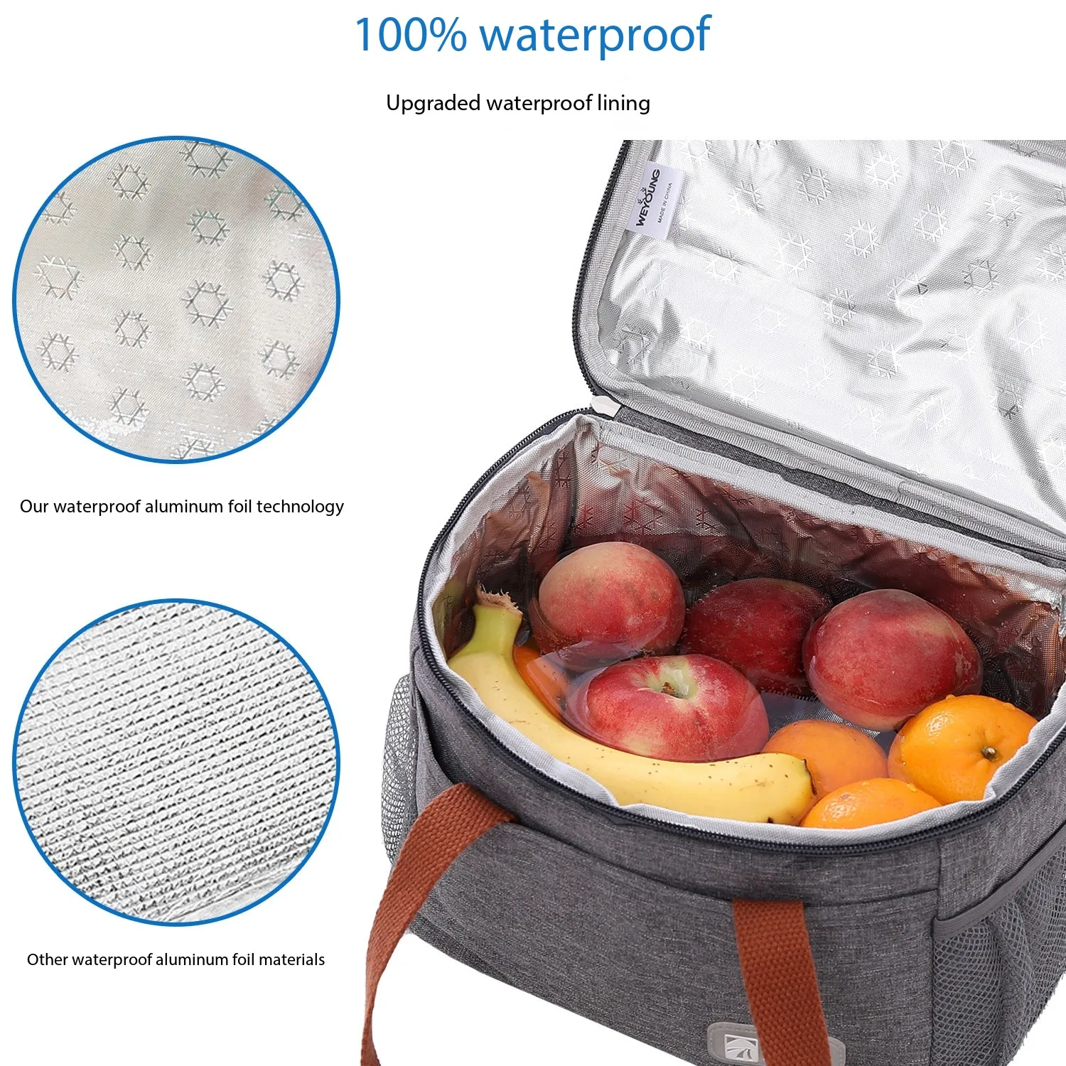 Popular lunch box bag, large-size insulated tote with thickened aluminum foil, waterproof and thermal for carrying meals