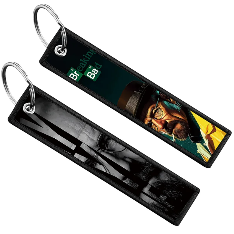 Breaking-Bad Embroidery Key Fobs Cool Key Tags Keychain For Motorcycles Cars Key Ring Accessories Halloween Jewelry Gifts view 2