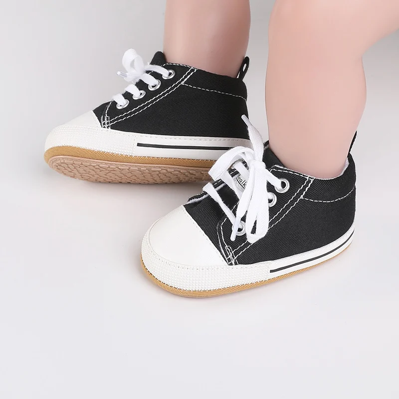 

Baby Canvas Sneakers Newborn Boys Girls Shoes First Walkers Infant Toddler Anti-Slip Soft Sole Classical Baby Shoes 0-18Months