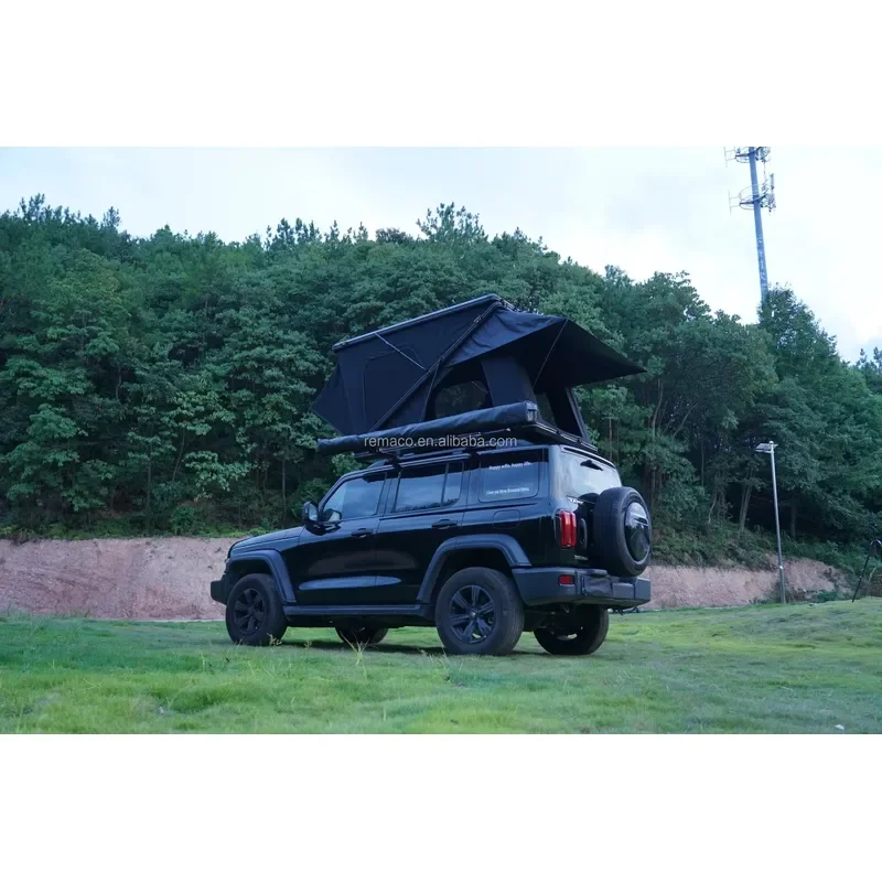 Remaco Heavy Double Layer Hard Shell Z Shape Roof Top Tent Oxford Fabric Automatic Opening Waterproof Camper Roof Tent 4