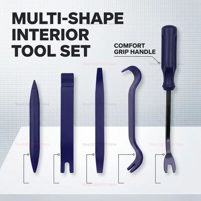 5 Pcs Car Trim Removal Tool Set Auto Fastener Remover Interior Panel Disassembly Kit Dashboard Door Panel Repair Tools