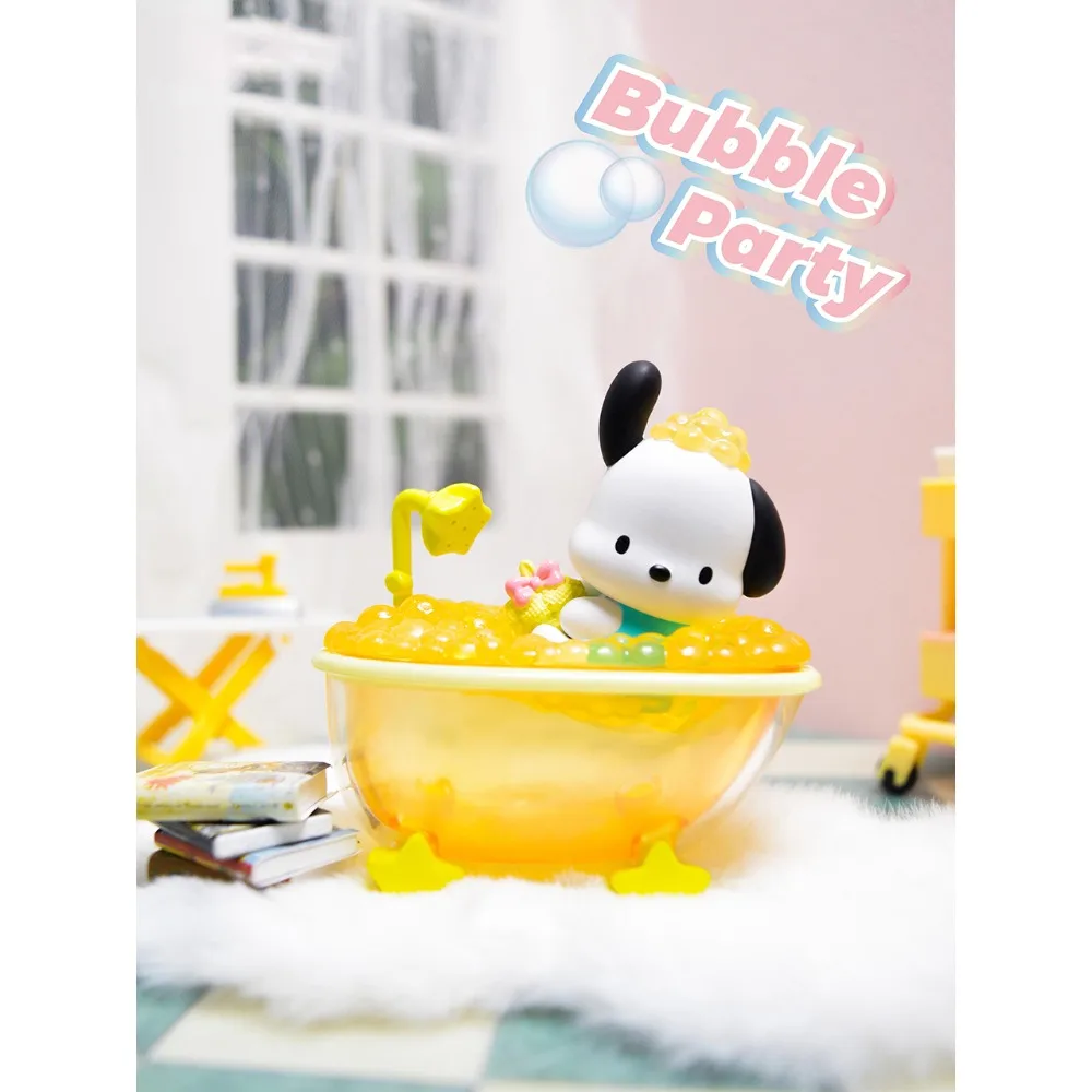 Popular Sanrio Cute Bath Bubble Series Blind Box Toy Hello Kitty Kuromi Melody PomPomPurin Cinnamoroll Doll Desktop Decoration